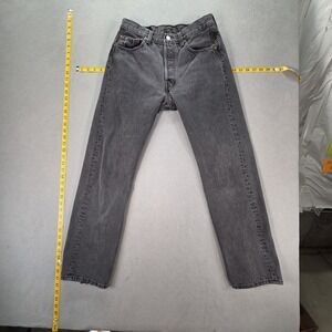 VTG Levis 501 Jeans Mens Black Straight Button Fly Made USA Fits 27x29